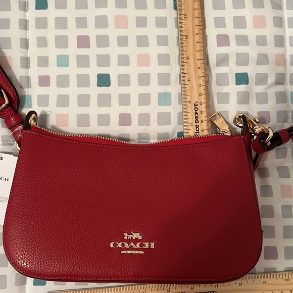 Coach Jes Baguette Crossbody Pebble Leather (Gold/1941 Red).  New with Tag - Picture 7 of 9